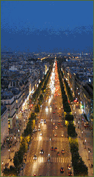 The Champs-Elysees in Paris France